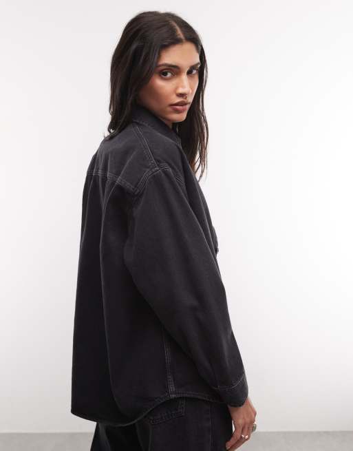 Carhartt WIP Marly denim shirt jacket in black wash, 4 of 4
