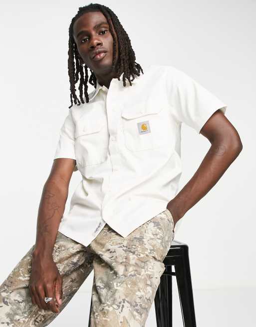 Carhartt WIP - Master - Camicia a maniche corte bianco sporco