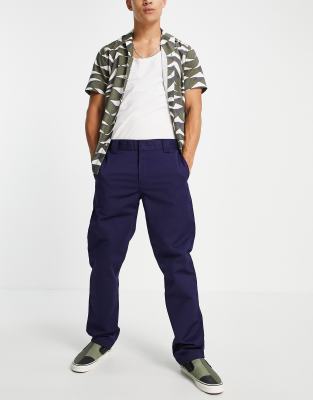 Carhartt WIP master relaxed tapered trousers in navy - ASOS Price Checker