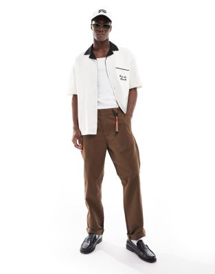 Carhartt WIP Carhartt WIP master relaxed fit trousers in brown-White