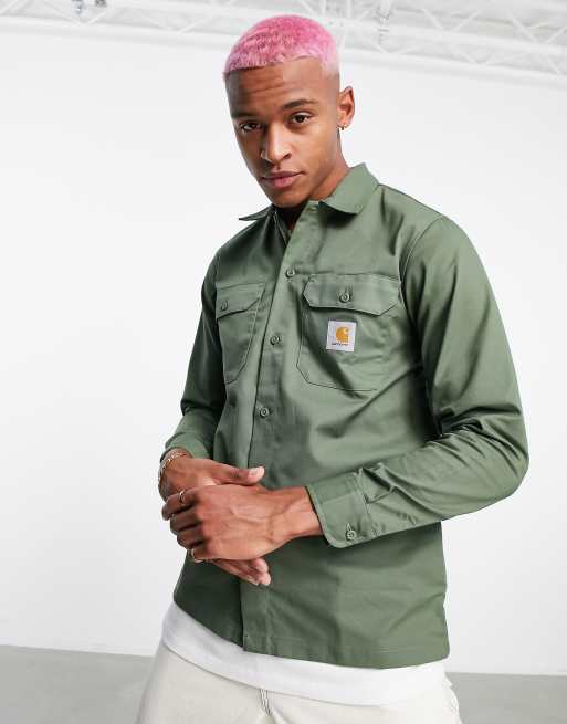 Carhartt WIP master shirt in off green