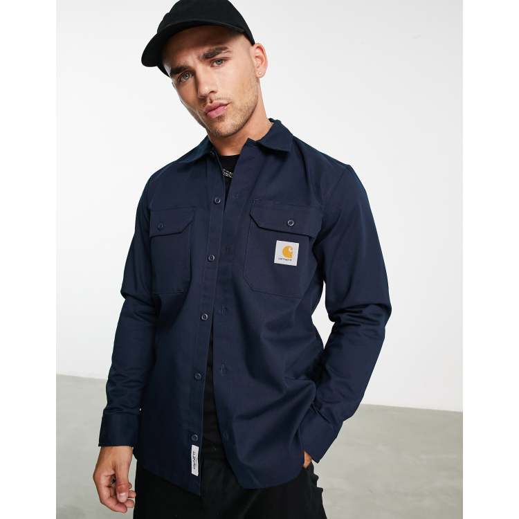 Carhartt WIP master shirt in off navy | ASOS