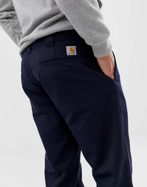 Carhartt WIP Master trouser in dark navy rinsed