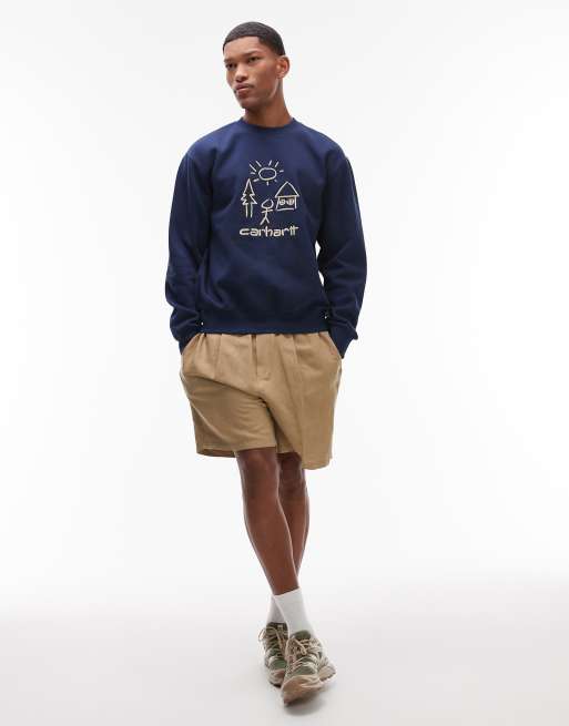 Carhartt WIP masterpiece sweatshirt in navy | ASOS