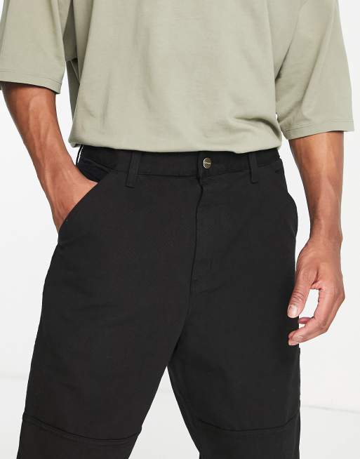 Carhartt WIP - Medley - Sorte arbejdsbukser med fløjlsdetalje, 4 af 4