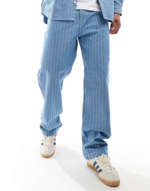 Carhartt WIP - Menard - Jean d'ensemble fuselé à chevrons - Bleu, 2 de 5