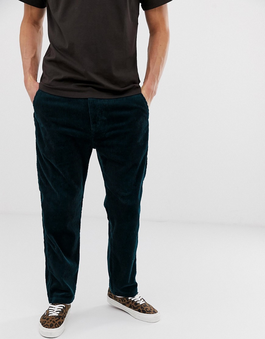 Carhartt WIP - Menson - Pantaloni in velluto a coste vestibilità classica affusolati anatra blu
