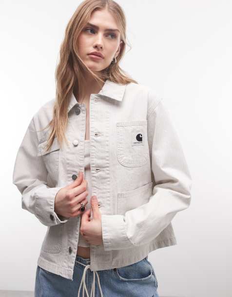 Carhartt WIP – Mercer Chore – Grårandig kappa i denim - view 1