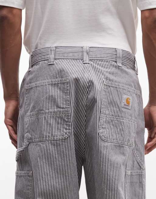 Carhartt WIP Mercer Hose mit lockerer, gerader Passform und einem Knie in Grau gestreift, 4 von 5