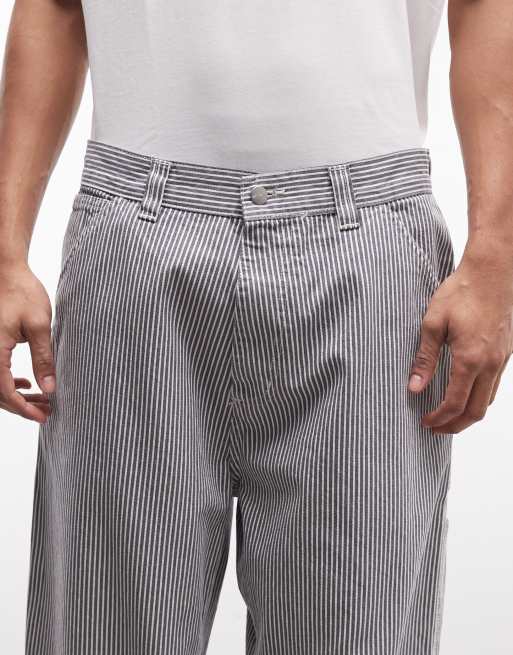 Carhartt WIP Mercer Hose mit lockerer, gerader Passform und einem Knie in Grau gestreift, 5 von 5