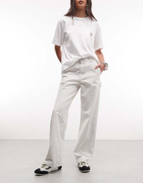 Carhartt WIP mercer jeans in grey stripe - view 1