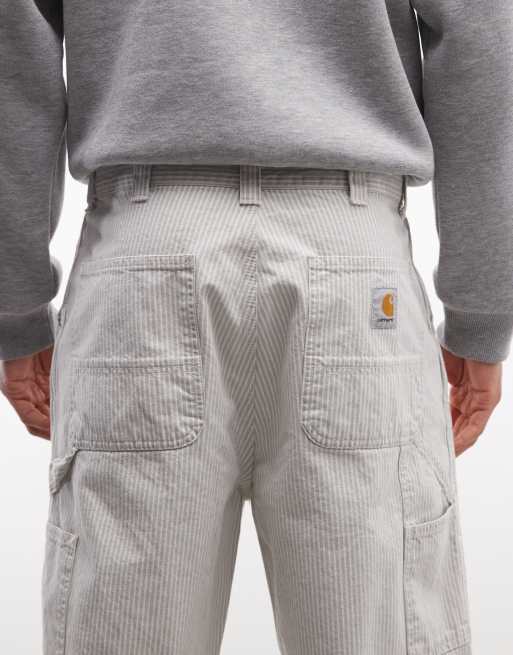 Carhartt WIP Mercer Single Knee Hose mit entspanntem geradem Schnitt und weißen Streifen, 5 von 5