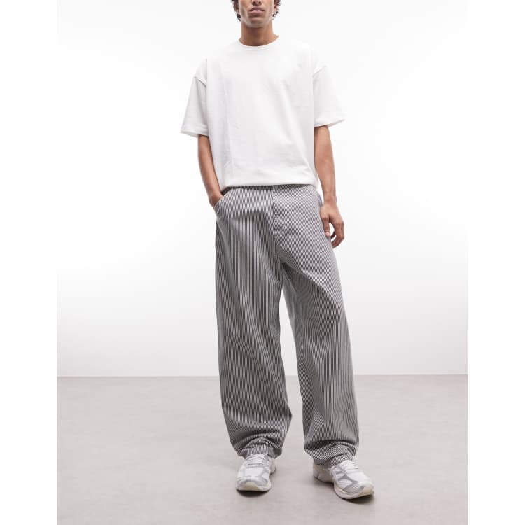 Carhartt WIP mercer single knee pants in grey stripe | ASOS