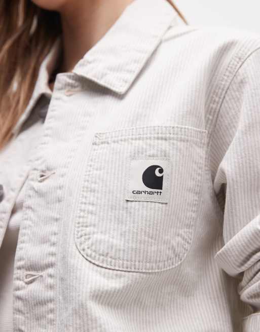 Carhartt WIP – Mercer – Szary płaszcz jeansowy w paski, 2 z 4