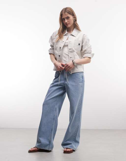 Carhartt WIP – Mercer – Szary płaszcz jeansowy w paski, 3 z 4