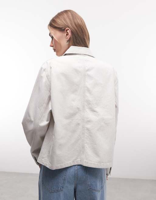 Carhartt WIP – Mercer – Szary płaszcz jeansowy w paski, 4 z 4