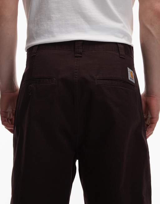 Carhartt WIP merrick loose tapered trousers in dark brown, 4 of 5