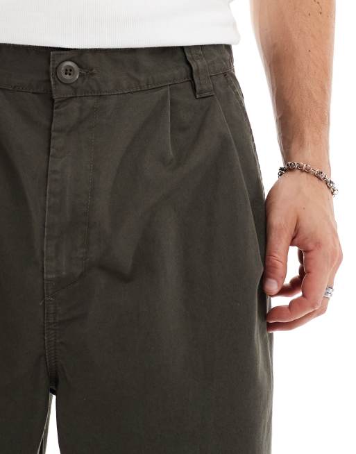Carhartt WIP merrick tapered fit trousers in green, 5 of 5