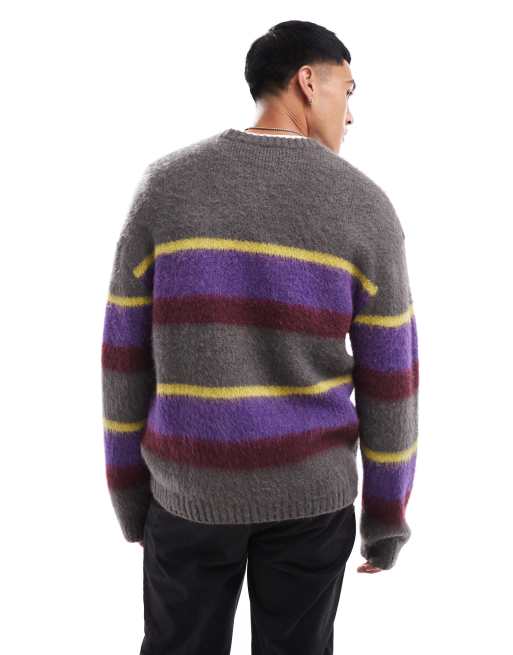 Carhartt WIP – Merton – Beżowy sweter w kolorowe paski, 2 z 4