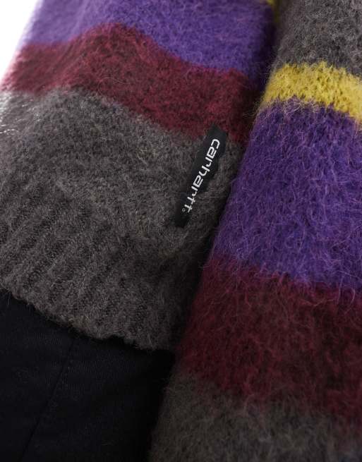 Carhartt WIP – Merton – Beżowy sweter w kolorowe paski, 3 z 4