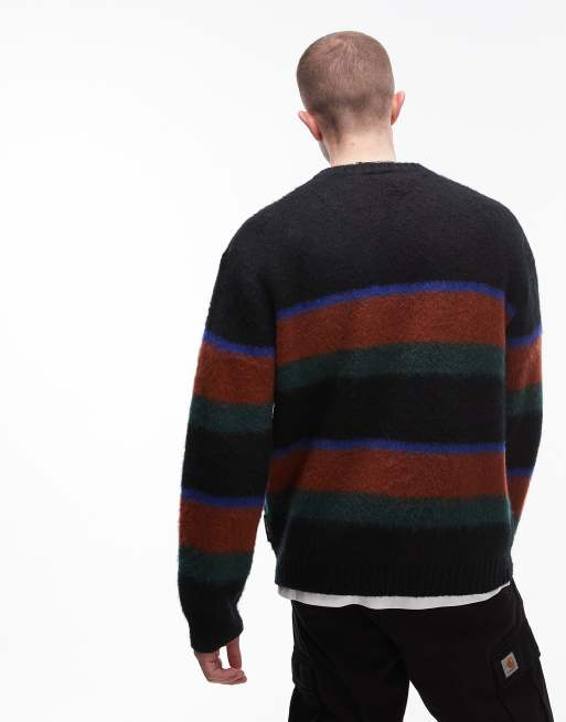 Carhartt WIP merton stripe jumper in black multi ASOS