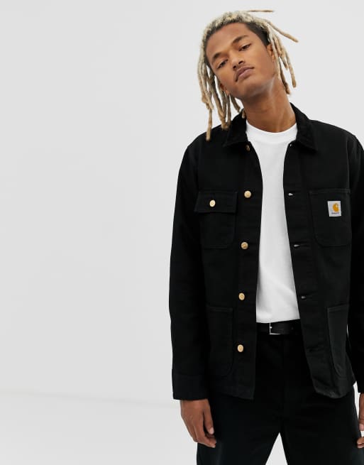 Carhartt WIP Michigan 100 organic cotton jacket in black rinsed