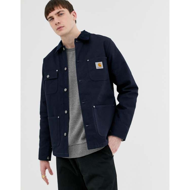 Carhartt WIP Michigan chore coat in dark navy | ASOS