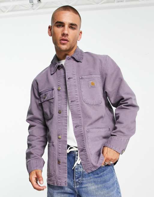 Carhartt WIP michigan coat in washed purple | ASOS