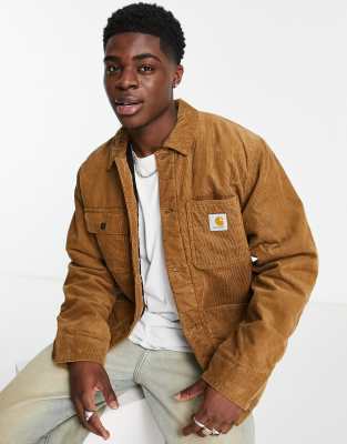 Carhartt WIP michigan cord jacket in brown