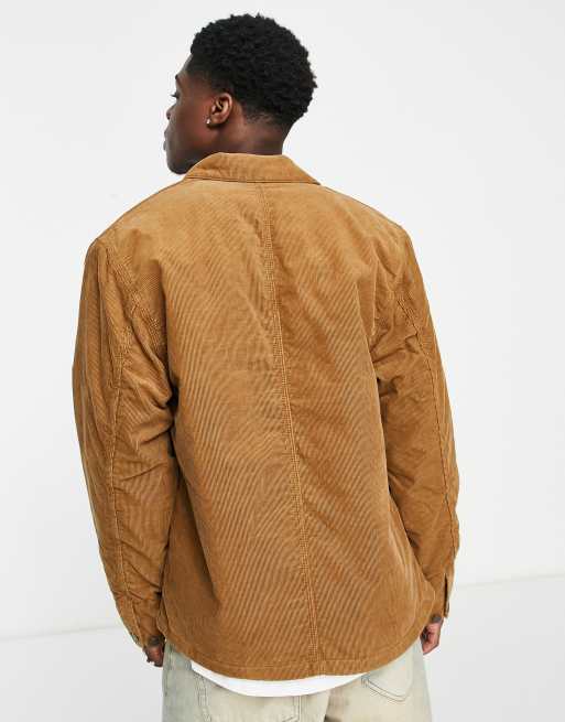 Carhartt WIP michigan cord jacket in dark brown | ASOS