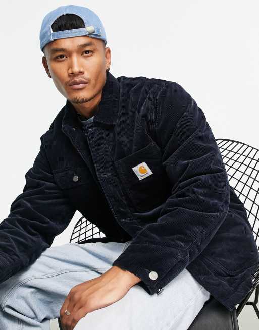 Carhartt WIP michigan corduroy coat in navy