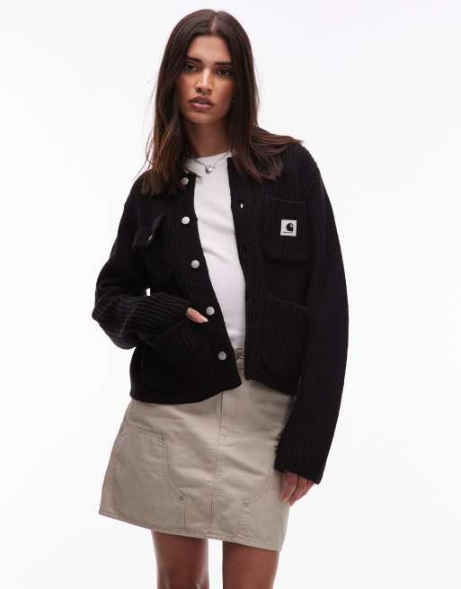 Carhartt WIP – Michigan – Czarna dzianinowa kurtka