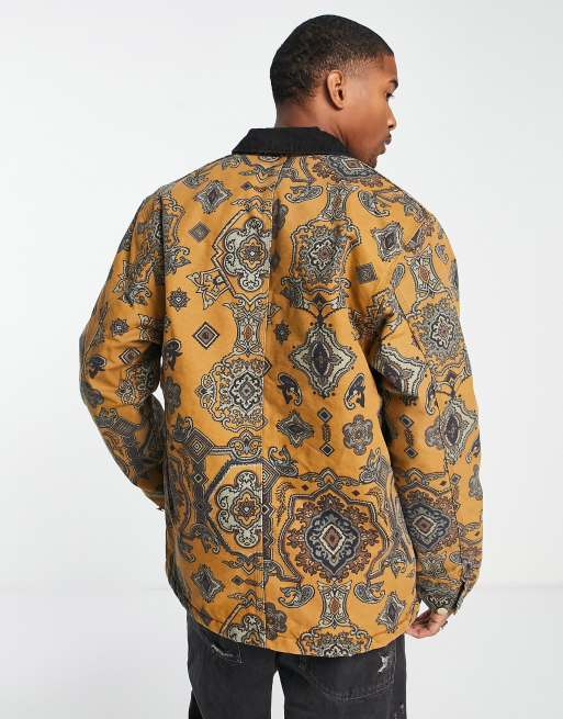 Carhartt WIP – Michigan – Gefütterte Jacke in Braun mit Paisleymuster, 2 von 4