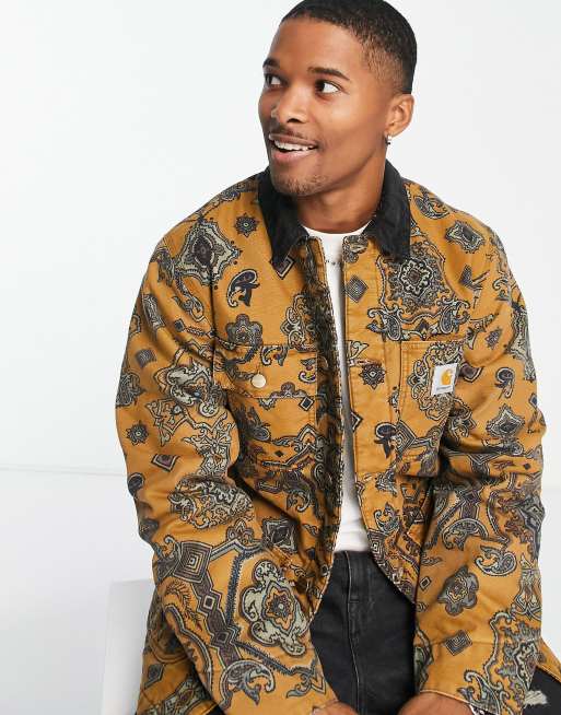 Carhartt WIP - Michigan - Giacca foderata marrone con motivo cachemire