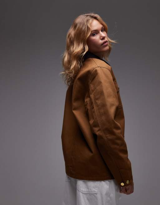 Carhartt WIP michigan jacket in brown, 4 of 4