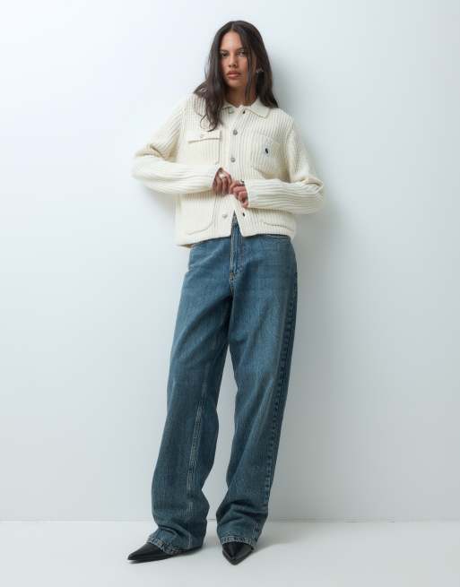 Carhartt WIP – Michigan – Naturfarbene Strickjacke mit Kragen, 2 von 5