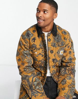 Carhartt WIP michigan paisley lined jacket in brown - ASOS Price Checker