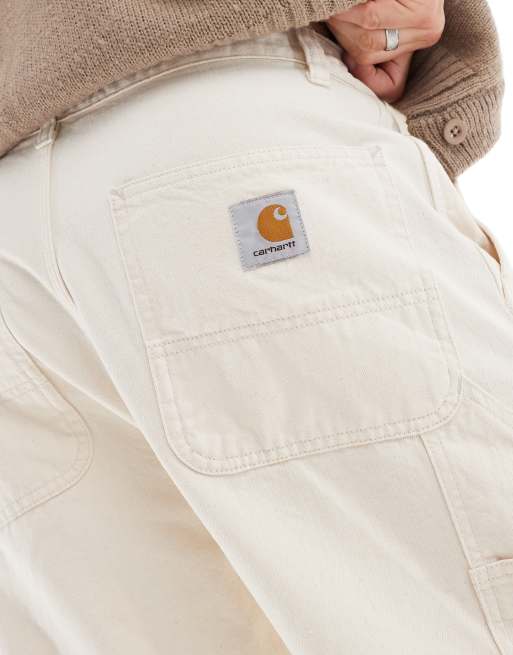 Carhartt WIP midland double knee trousers in off white, 2 of 5