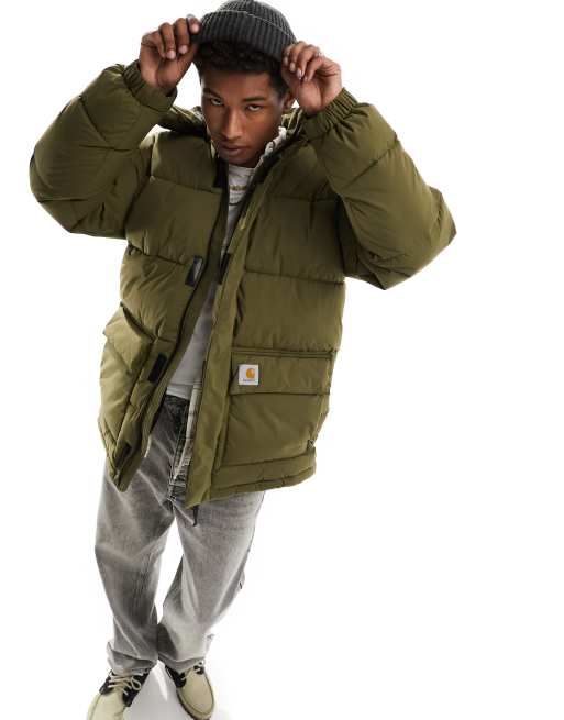 Carhartt WIP - Milter - Gewatteerd jack met lange pasvorm in groen