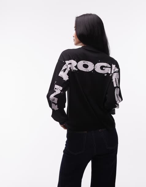 Carhartt WIP mindwork long sleeve oversized t-shirt in black with back print - view 1