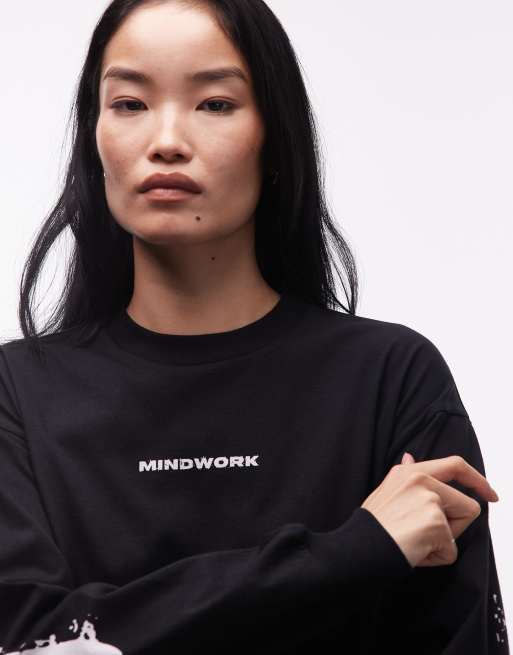 Carhartt WIP - Mindwork - T-shirt oversize a maniche lunghe nera con stampa sul retro, 2 di 4
