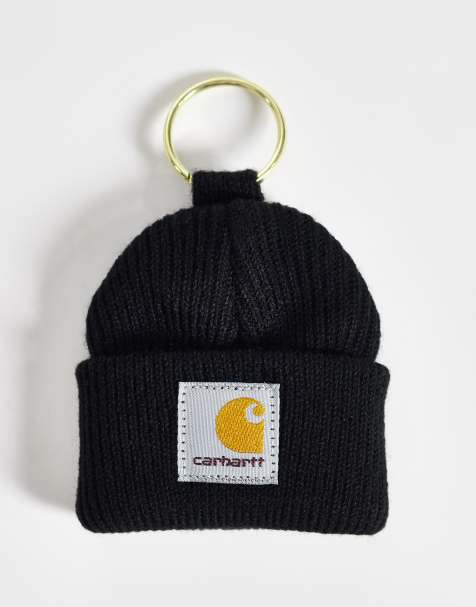 Carhartt WIP – Mini-Schlüsselanhänger im Strickmützen-Design in Schwarz - view 1