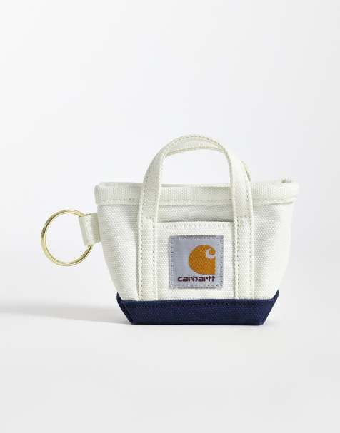 Carhartt WIP mini tote bag keyring in off white - view 1
