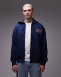 [Carhartt WIP] Carhartt WIP mini Wip zip through hoodie in blue-Navy 2XL Blue