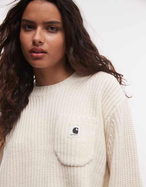 Carhartt WIP Mira Strickpullover in Cremeweiß, 2 von 4