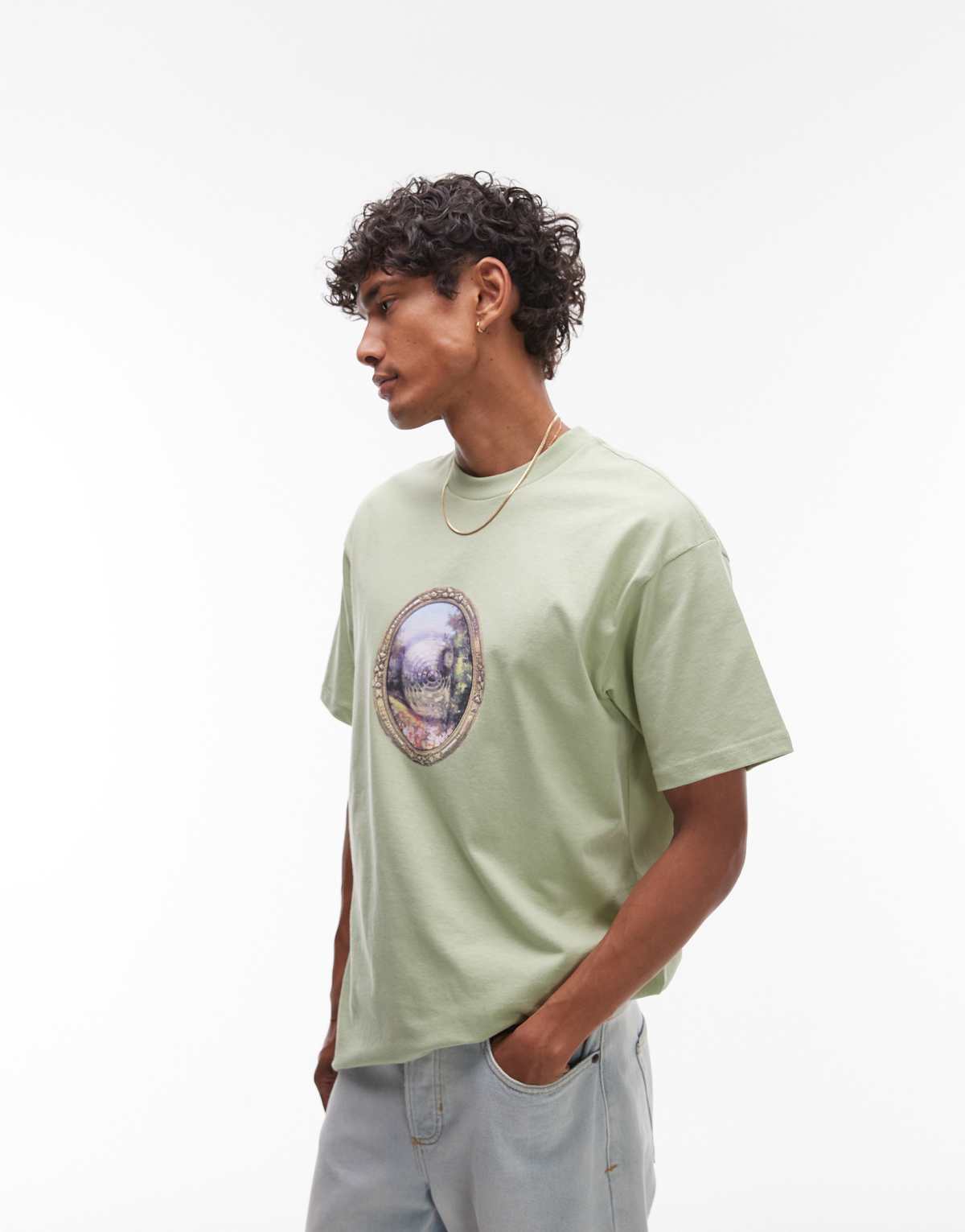 Carhartt WIP mirror loose fit motif t-shirt in lime