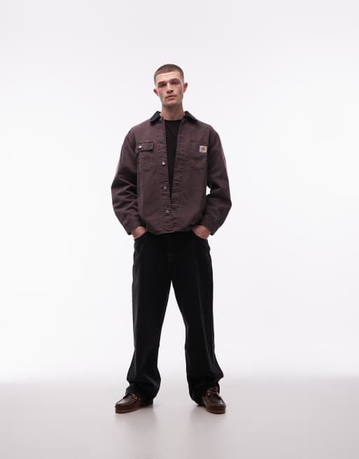 Carhartt WIP – Mitch – Canvas-Jacke in Dunkelbraun mit Cord-Kragen, 2 von 5