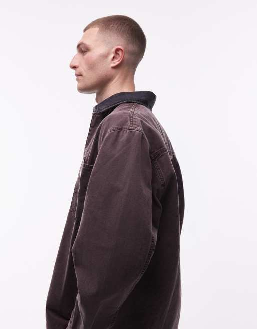 Carhartt WIP – Mitch – Canvas-Jacke in Dunkelbraun mit Cord-Kragen, 3 von 5