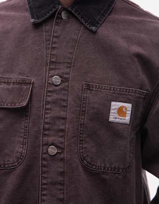 Carhartt WIP – Mitch – Canvas-Jacke in Dunkelbraun mit Cord-Kragen, 5 von 5