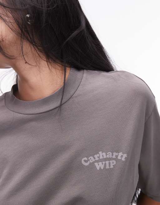 Carhartt WIP modality oversized t-shirt in grey, 4 of 4
